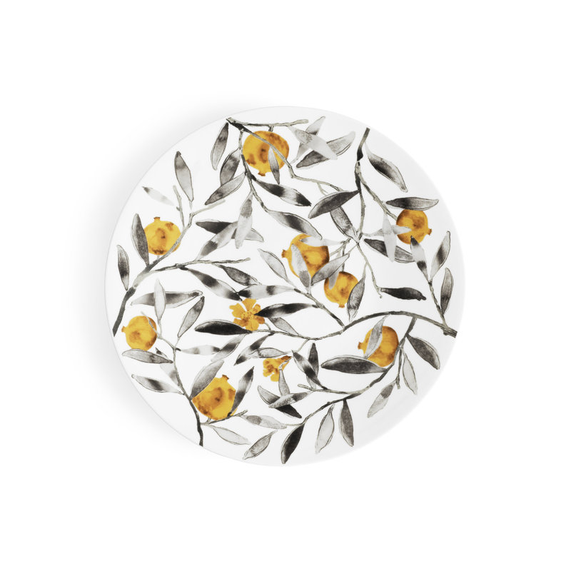 Pomegranate Handmade Porcelain Salad/Dessert Plate
