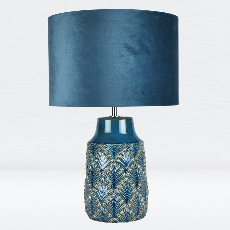 Taoran Ceramic Table Lamp, Teal