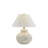 Temple 23" Resin Table Lamp with Fabric Shade, White/Gray
