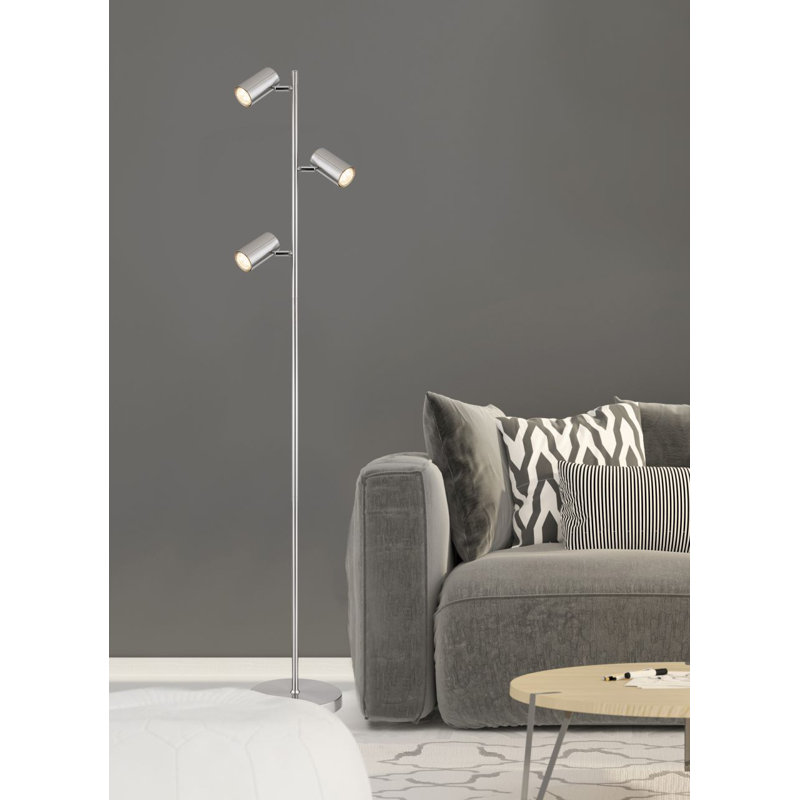 Raahil 154cm Traditional Floor Lamp, Nickel