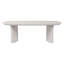 Table basse en travertin Catalina avec base en bois cannelé, table basse rectangulaire moderne pour le salon, petite table basse - 52 po, ivoire et brun clair
