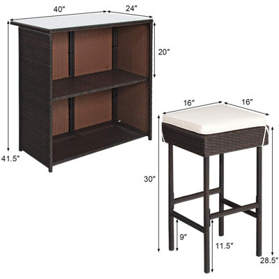 Reyer Bar Set with Stools