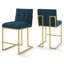 Ensemble de 2 tabourets de bar rembourrés en acier inoxydable Privy Gold-1758734162-1759887599