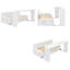  Full Size Wood Daybed with Removable Desk and Hydraulic Side Tables - 76" Wide Storage Frame with Drawers - White-1261213