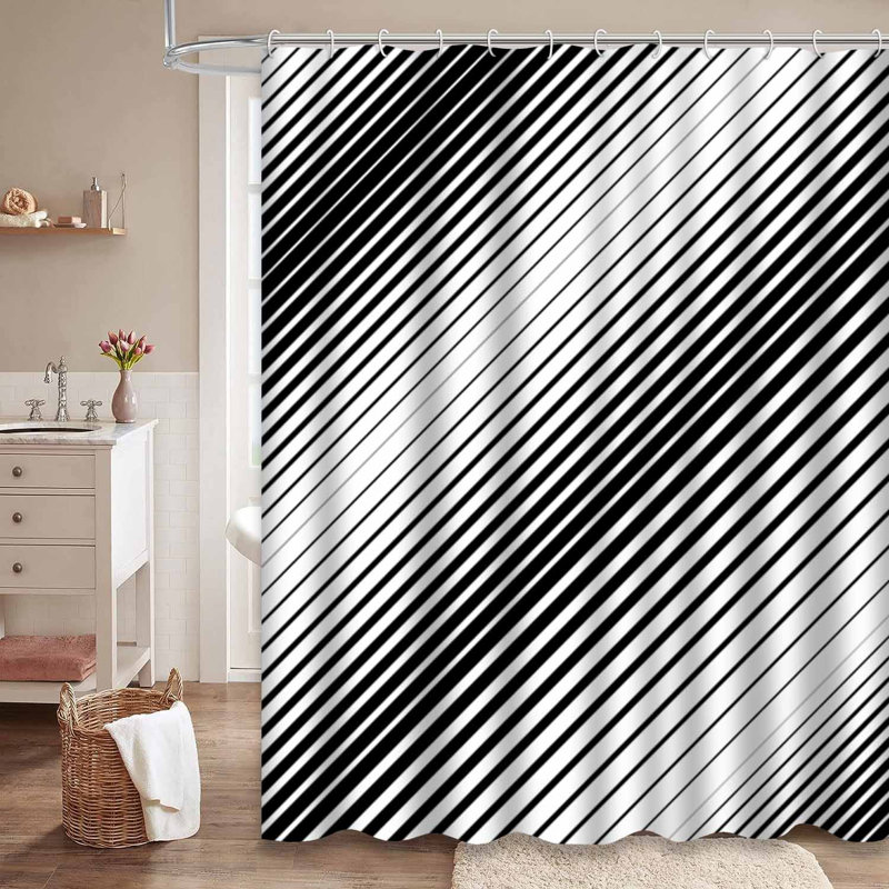 Rideau de douche Diangle Lines, L 72 po x l 78 po