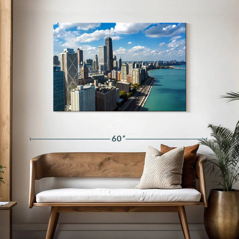Ravi, Chicago, front de mer, horizon, H 30 po x l 45 po