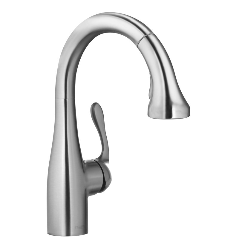 Allegro E Pull Down Single Handle Kitchen Faucet, Steel Optik