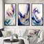 "Abstrait bleu, or et mauve" - 3 pièces sur toile-304806396-304806398
