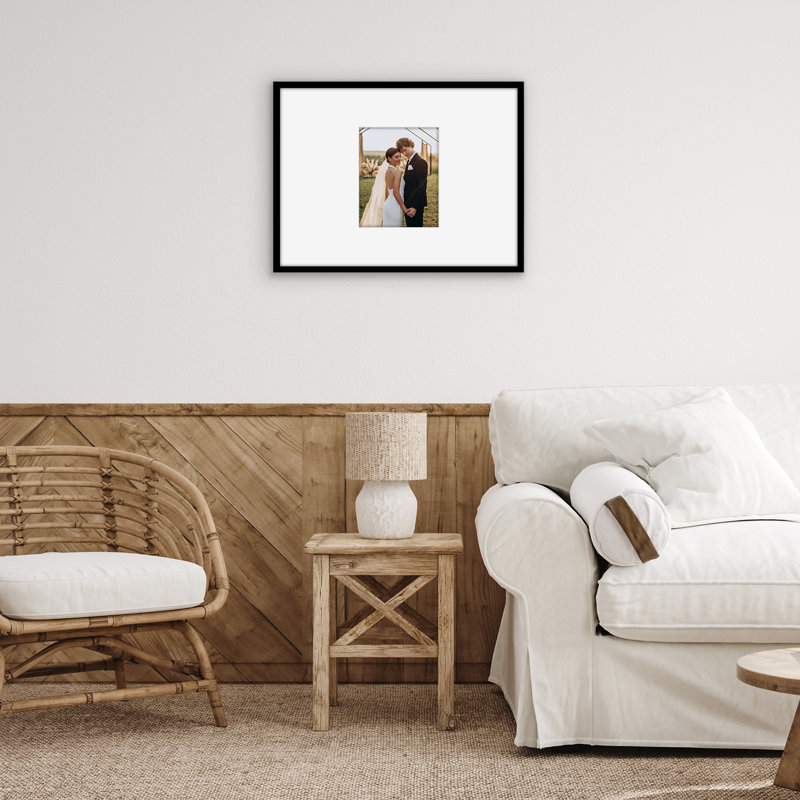Cadre photo 18 x 24 Americanflat - Utiliser comme cadre 10 x 8 avec passe-partout ou cadre 18 x 24 sans passe-partout - Cadre photo fin avec plexiglas - noir