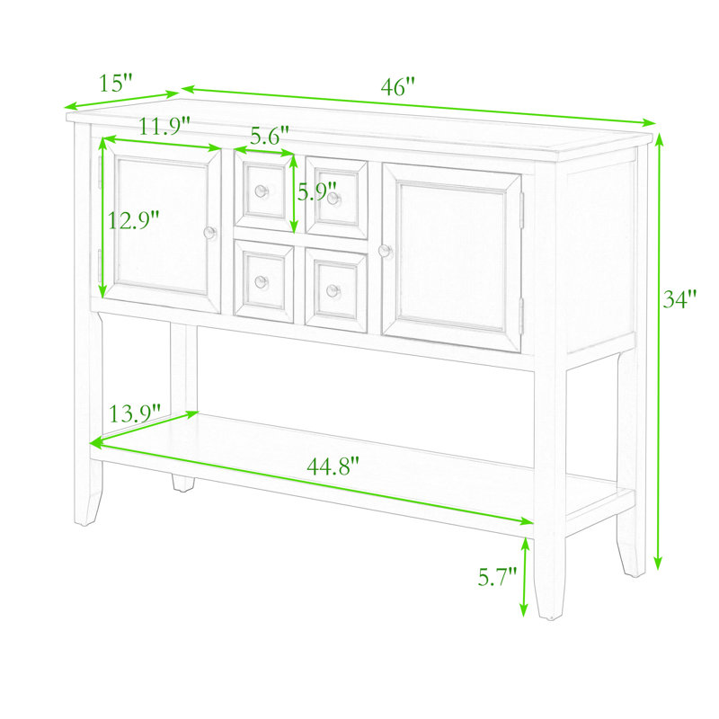 Eagarville Sideboard,entryway table,Console Table,sideboards and buffets,buffet table with Bottom Shelf, Espresso