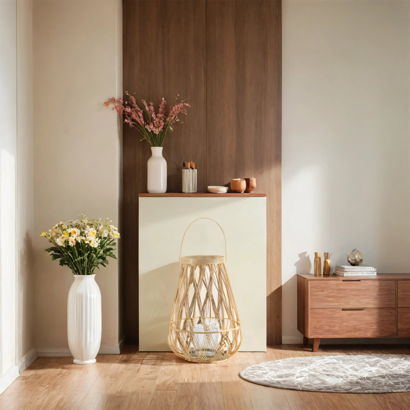 Abat-jour ocre en bambou