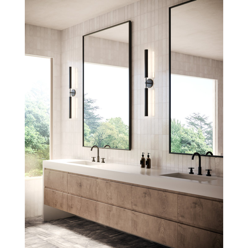 Barre d'éclairage de salle de bain 2 lumières DEL Astrid, Bronze urbain