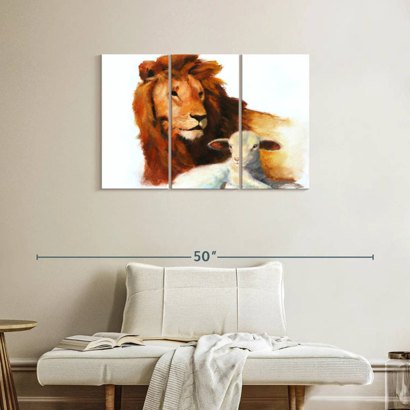 Lion And Lamb, 24" H x 38" W