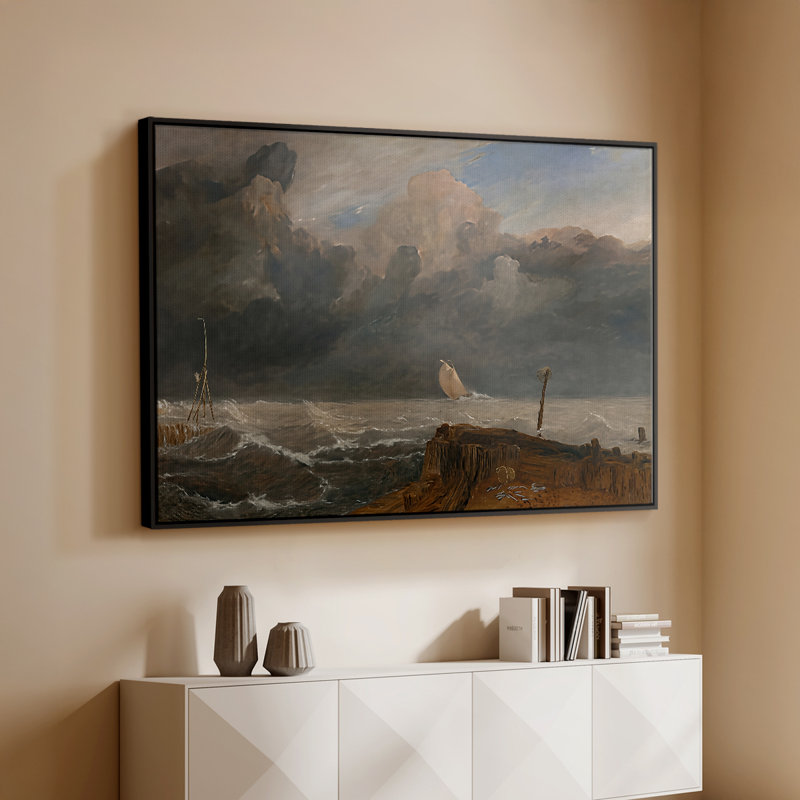 Port Ruysdael, 1827-J.M.W. Toile tendue avec châssis Turner, 26 x 40, Noir