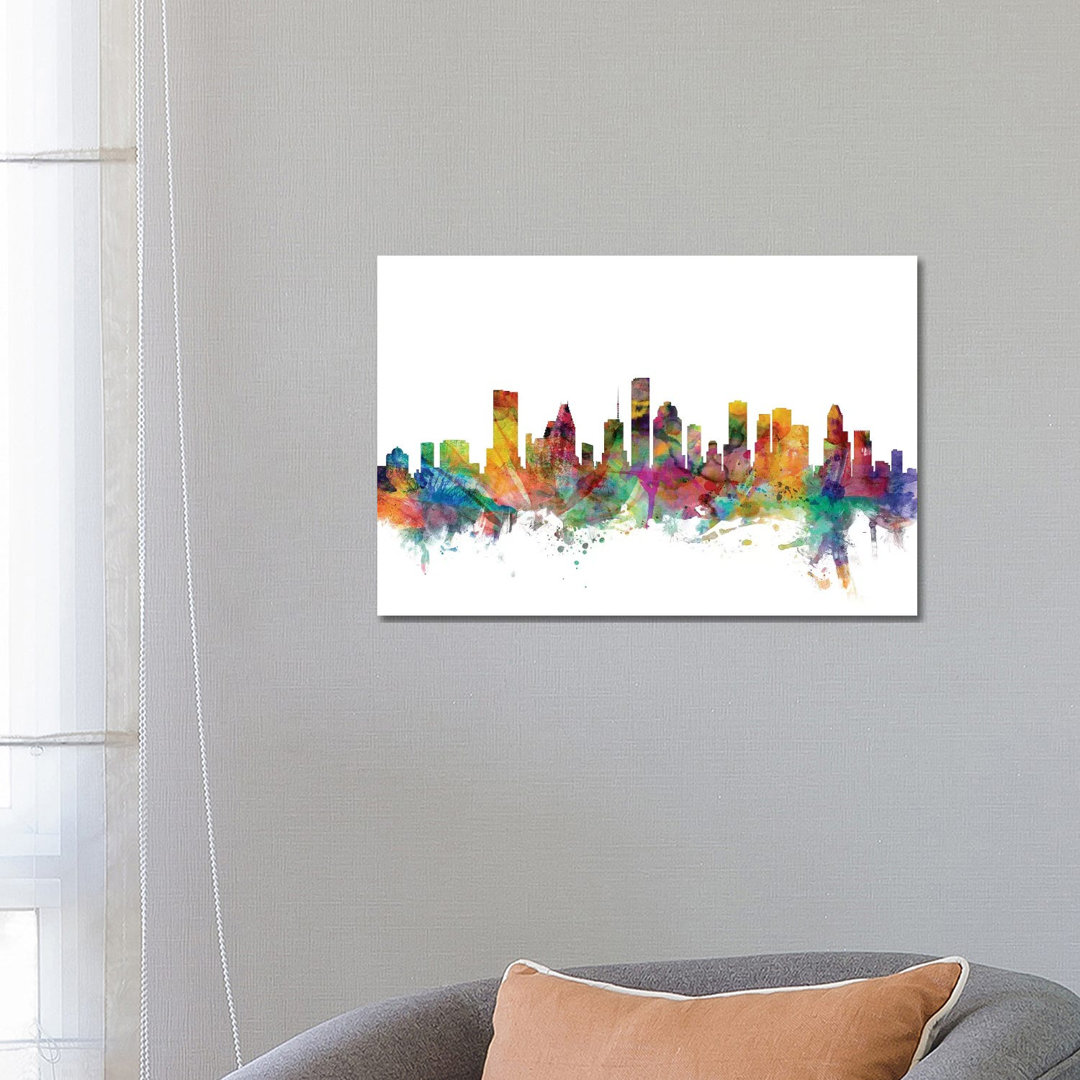 Houston, Texas Skyline by Michael Tompsett - Wrapped Canvas Gallery-Wrapped Canvas GiclÃ©e