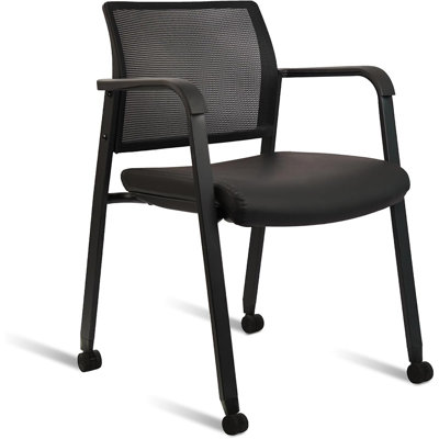 Stacking Office Chair With Wheels, Mesh Back Waiting Roo...