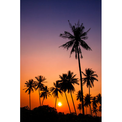 Silhouette de palmiers - Photographie sur toile tendue