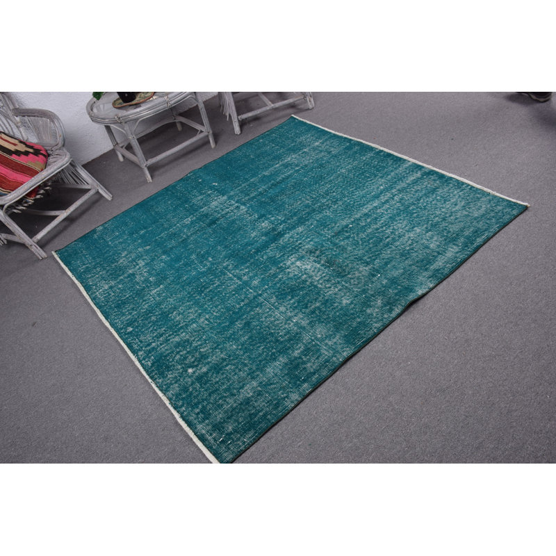 Tapis turc rétro rétro vert Anatolian