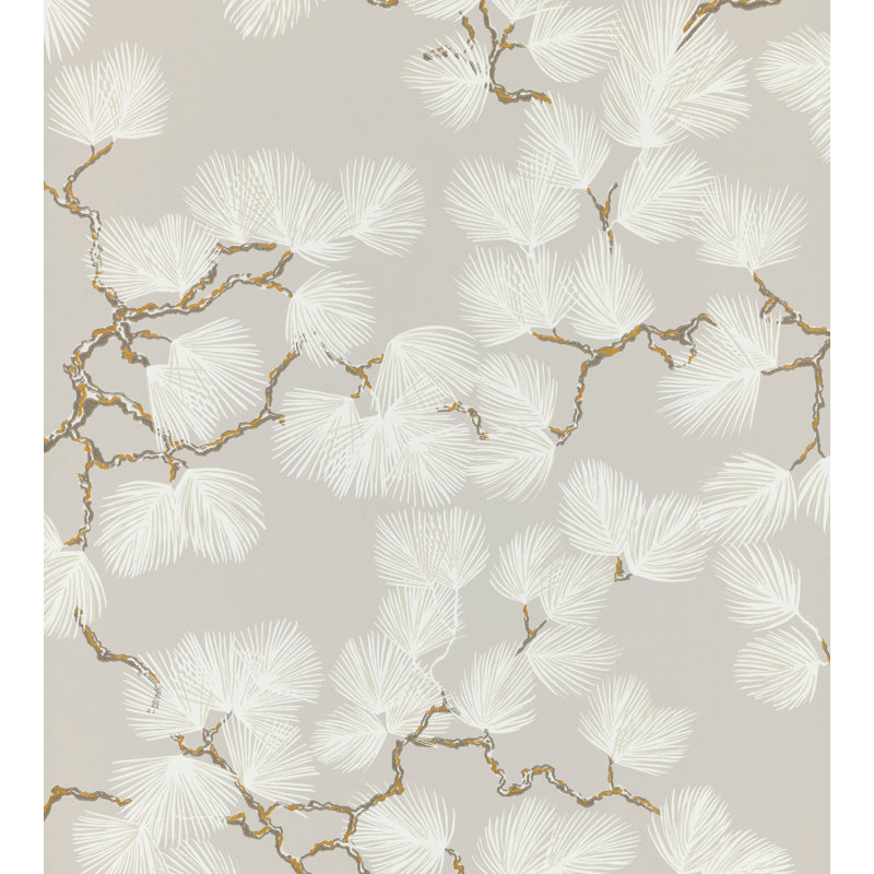 Nippon Floral Wallpaper Roll, Gray