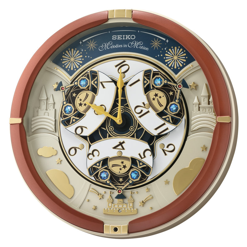 QXM378BRH Melodies In Motion Clock, Brown