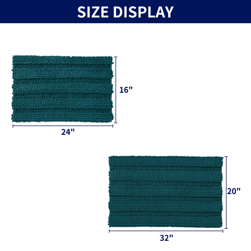 Lasse Non-Slip Bath Rug, Teal