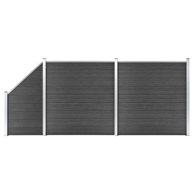 Mcconkey 472.44cm H x 446cm W Black Composite Fence Panels Included