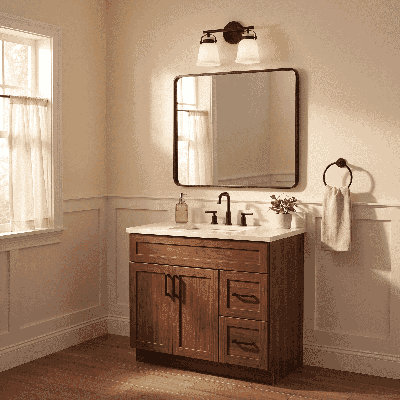 Gleanarm 2-Light Bathroom Vanity Light In Black
