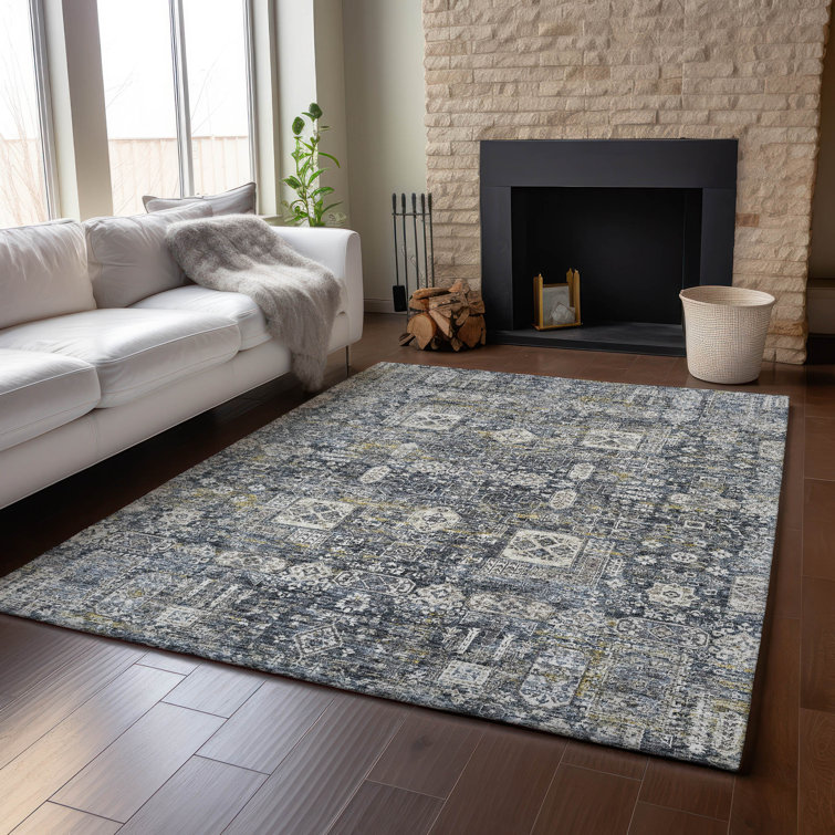 Premium Machine Washable Cerrito Charcoal Rug