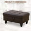 Banc de repose-pieds rectangulaire avec couvercle à charnière, repose-pieds en similicuir pour le salon, la chambre à coucher, le vestibule, brun, 35 po x 23,5 po x 17,5 po-2030396278