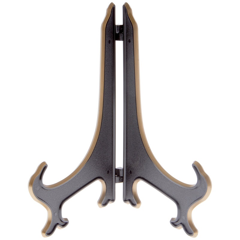 Support à assiettes Danaka, Noir / or, H 7 po x l 5,5 po x P 4,5 po, 6