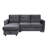 Humberto 83"W Dark Gray Velvet Reversible Sleeper Sectional Sofa With Storage Chaise