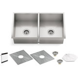 Ludington 32 in. L Stainless Steel Undermount Double Basin Kitchen Sink