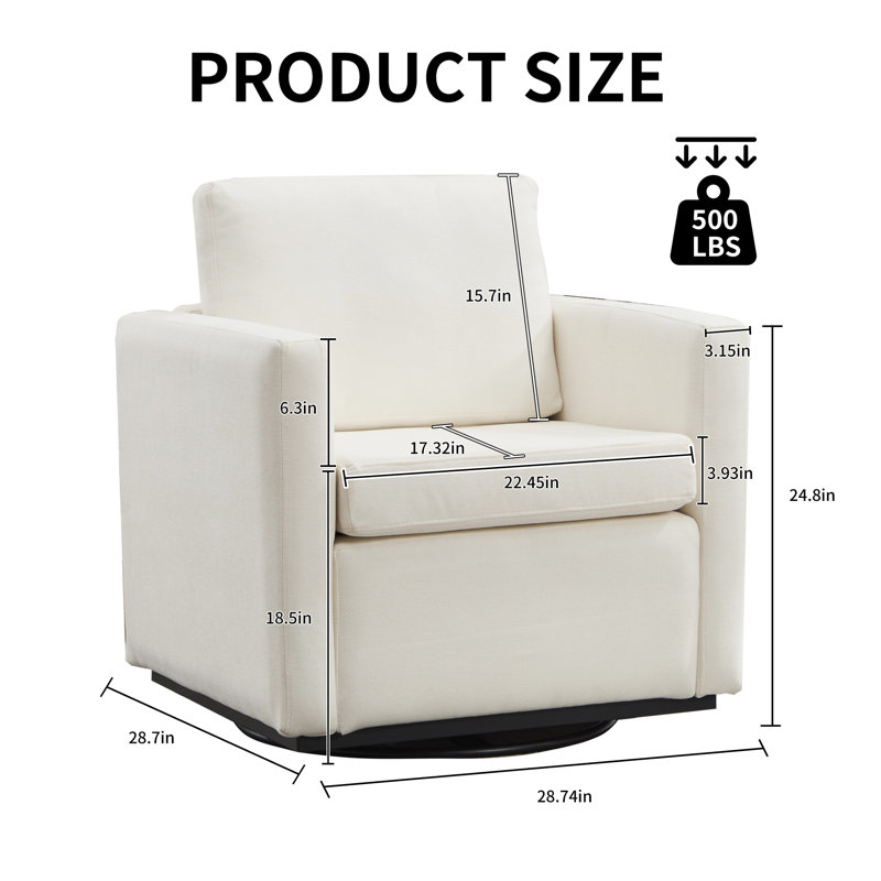Fauteuil d'appoint rembourré 28,5 po