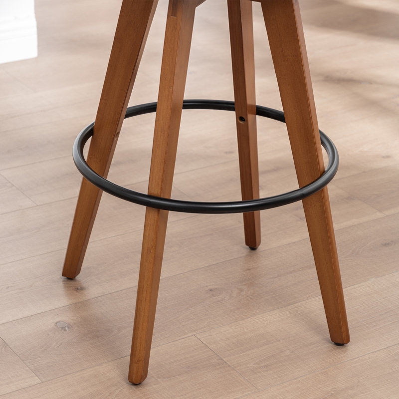 Swivel Upholstered Counter Stool, Counter Stool (26.77" Seat Height), Beige