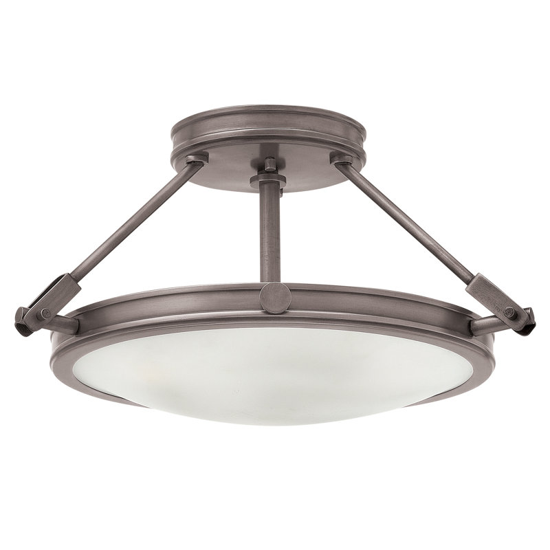 Collier Semi-Flush Mount Ceiling Light - Heritage Brass, 9.25"H x 15.25"W x 15.25"D, Heritage Brass, Incandescent