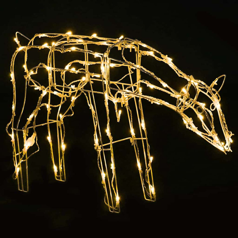 Ensemble de 3 rennes lumineux de Noël vidaXL, Blanc chaud