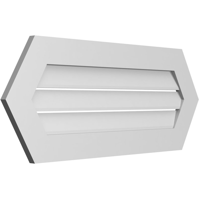 Évent horizontal fonctionnel à pignon en uréthane à surface horizontale Signature, H 16 po x l 40 po x P 1 po
