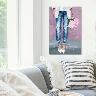 «Fashion Blogger Flowers» par Oliver Gal - impression d'art graphique