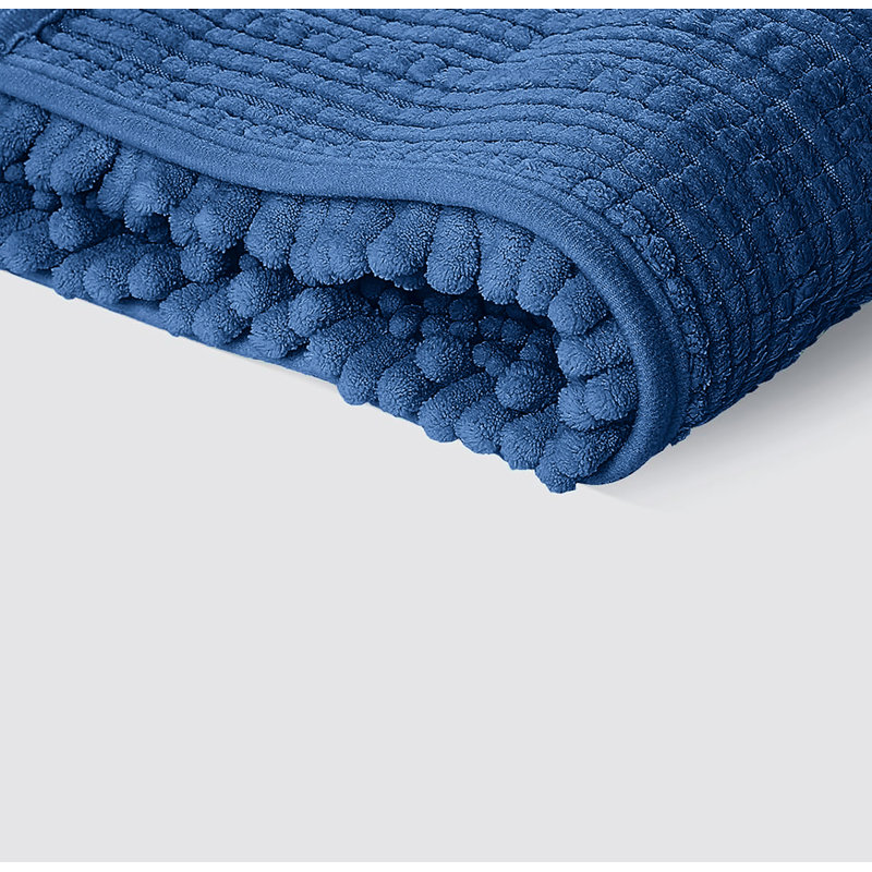 Ensemble de 2 tapis de salle de bain en chenille moelleux et moelleux, L 27 po x L 47 po, Royal