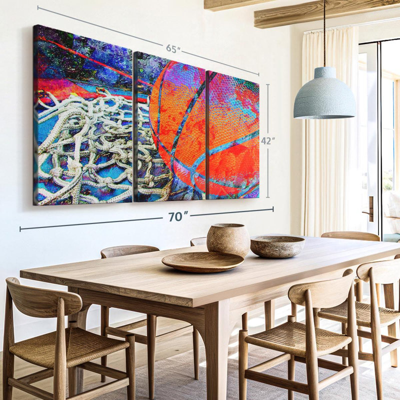 «Basketball Madness» sur toile, H 42 po x l 65 po x P 1,25 po