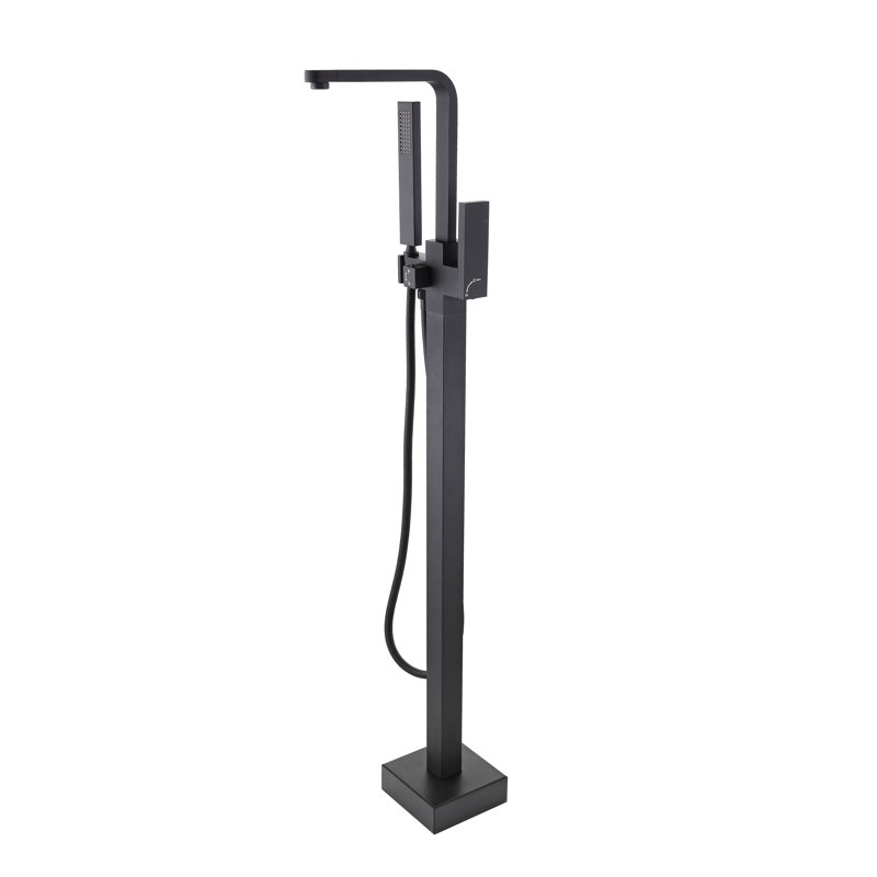 Freestanding Bathtub Faucet With Hand Shower, Matte Black
