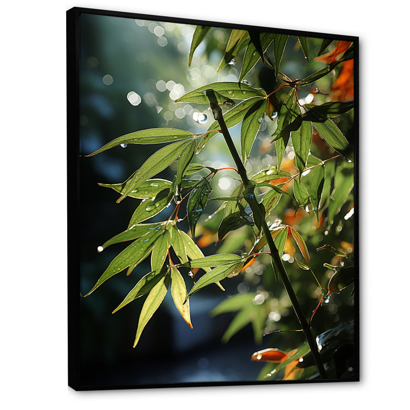 Photographie de bambou au coucher du soleil - Art mural sur toile de bambou_106579, H 20 po x l 12 po x P 1 po