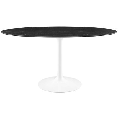 Lippa Bar Table, Artificial Marble Round Top, by Modway