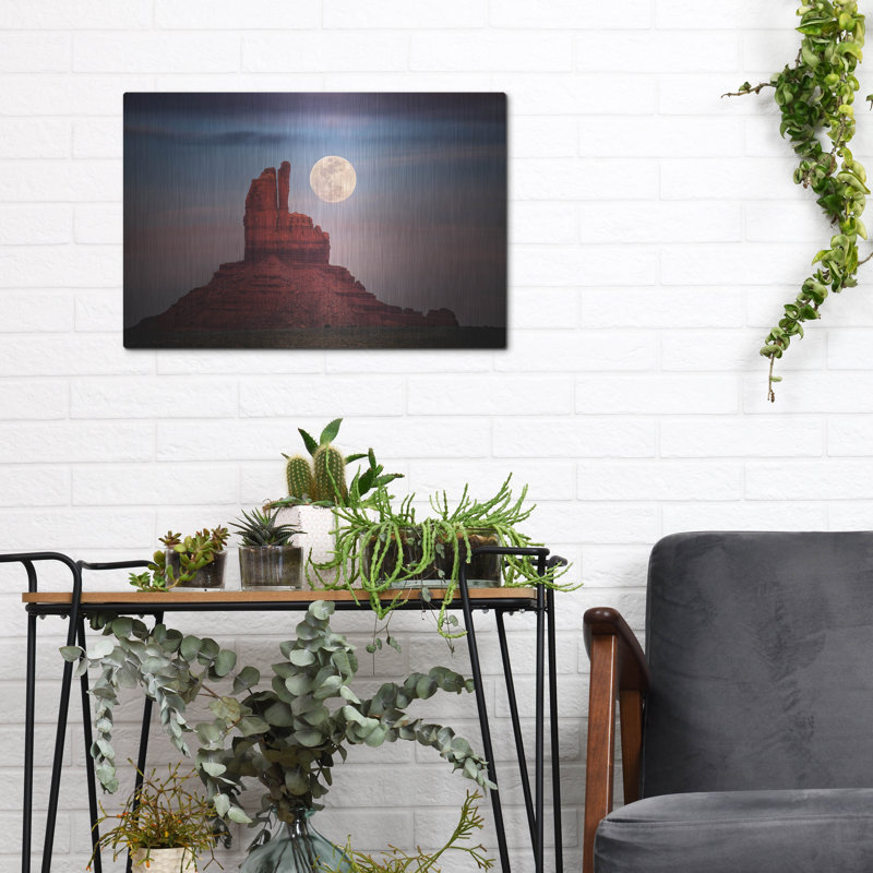  «Moonrise Over Monument Valley» par David Drost, art mural en métal, 16 po x 12 po, H 12 po x l 16 po