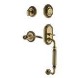 Nostalgic Warehouse Rope Rosette F Grip Handleset with Single Cylinder Deadbolt and Swan Lever