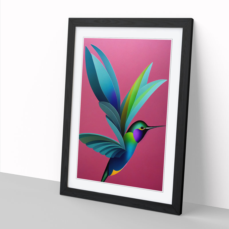 Buecker Hummingbird Modern Vol.2 - Framed Print, Black, 34cm H x 25cm W x 2cm D