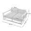 Lit de jour double d'extérieur en bois d'acacia avec coussins hydrofuges Quendor-129390879