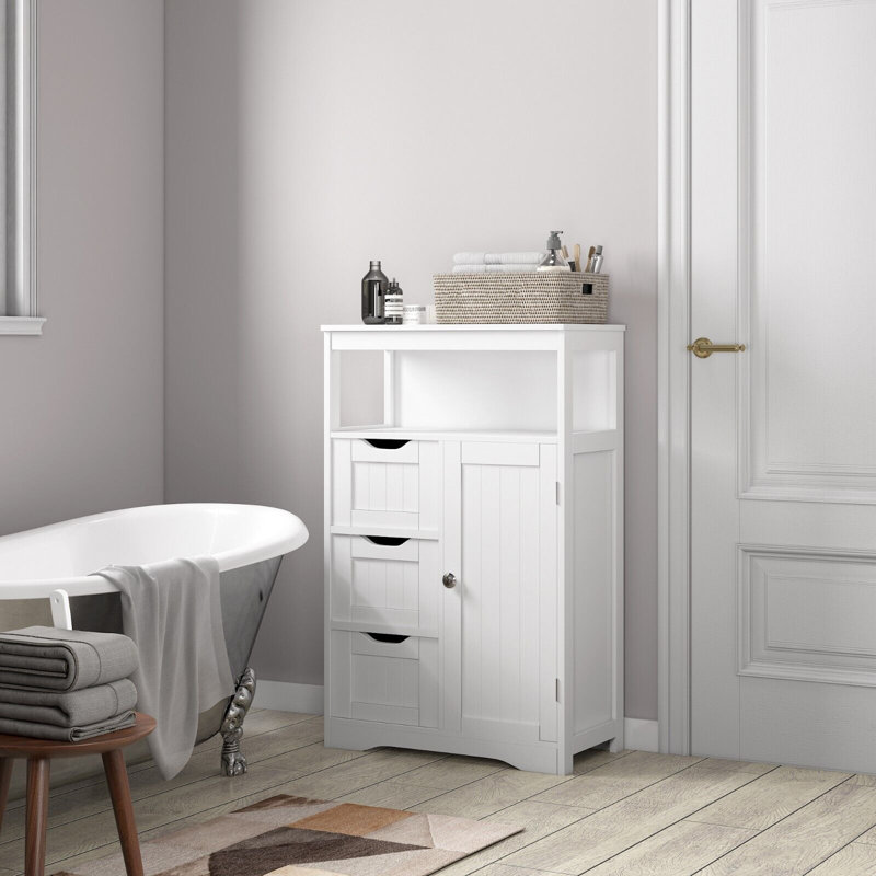 Abiral Freestanding Bathroom Cabinet, White