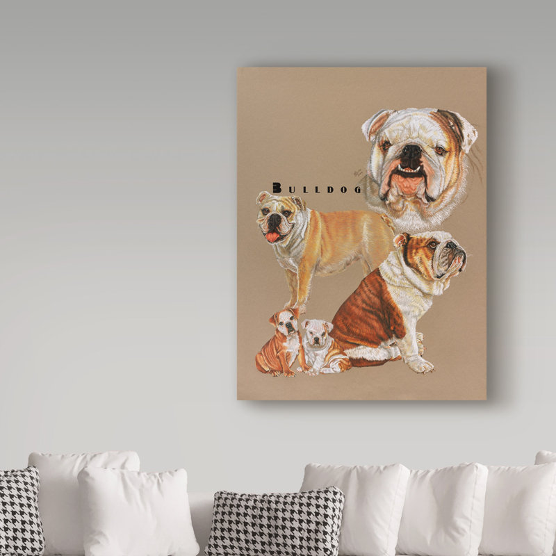 Publicité rétro sur toile tendue Adelphi «Bulldog», H 19 po x l 14 po