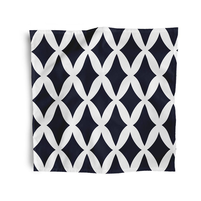 Chelsey-May Polyester Geometric Square Napkin, Navy
